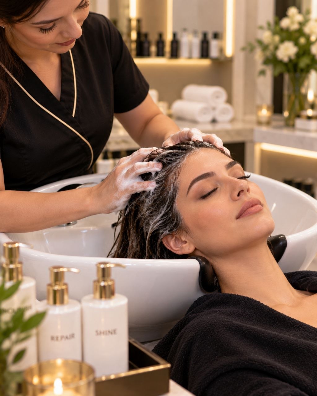 Hair spa treatment at Beyond Indulgence